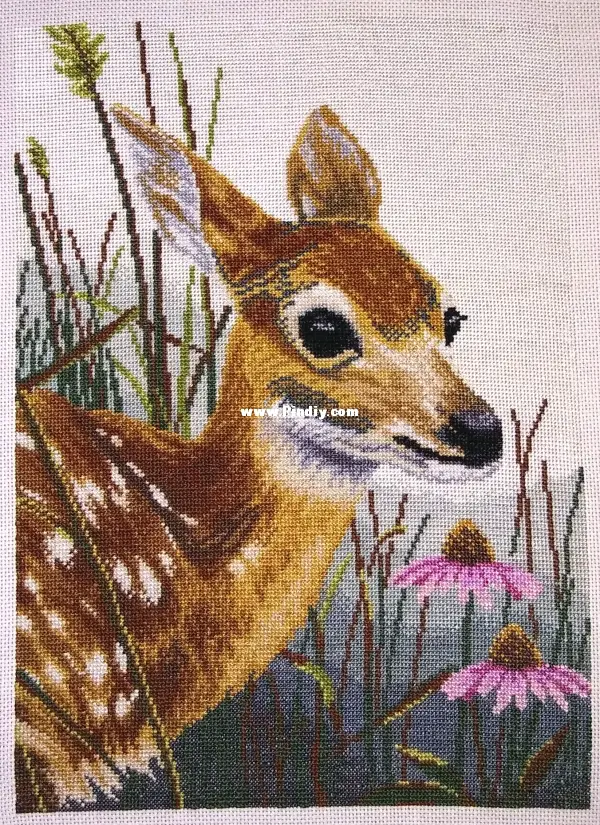 fawn & flowers - lanarte-cross stitch communication / download