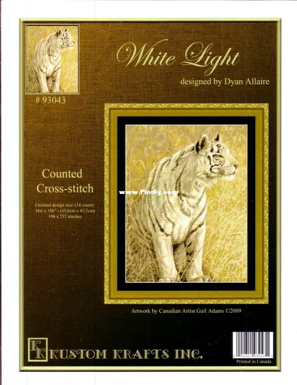 Kustom Krafts 93043 - White Light (Tiger) by Gail Adams-Cross stitch