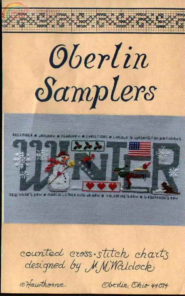 Oberlin Samplers Winter Mary Waldock 1993-Cross stitch Communication ...