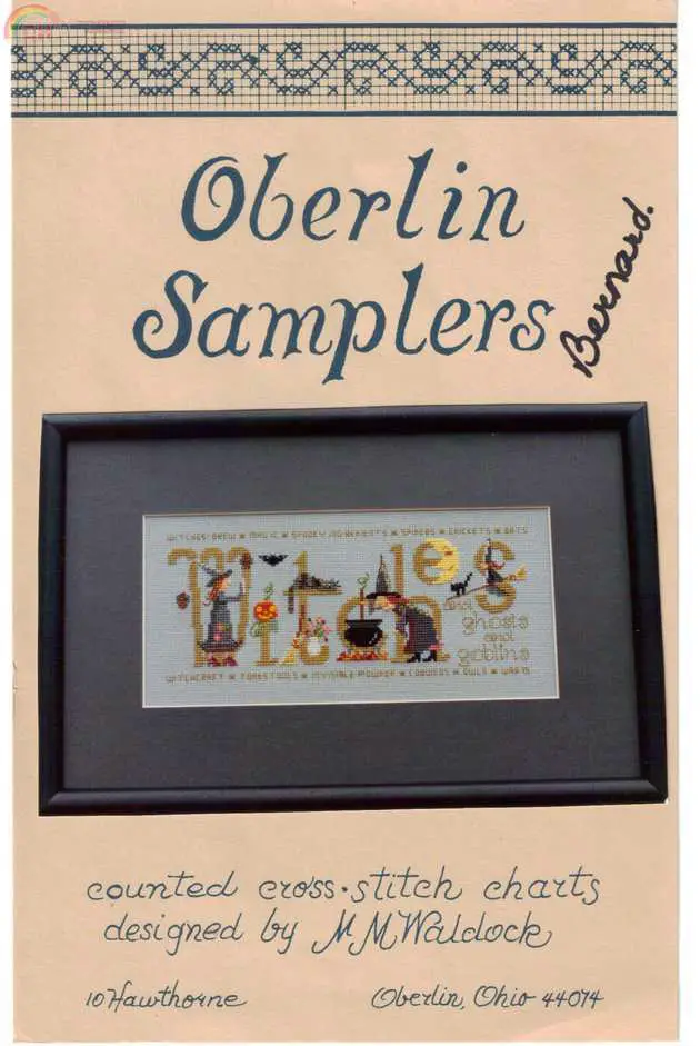 Oberlin Sampler Witches Mary Waldock 1992-Cross stitch Communication ...