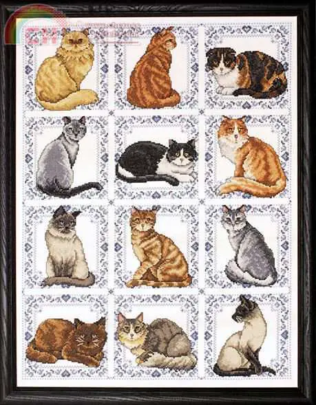 Design Works 2464 Cats by the Dozen by Joan Elliott-Cross stitch ...