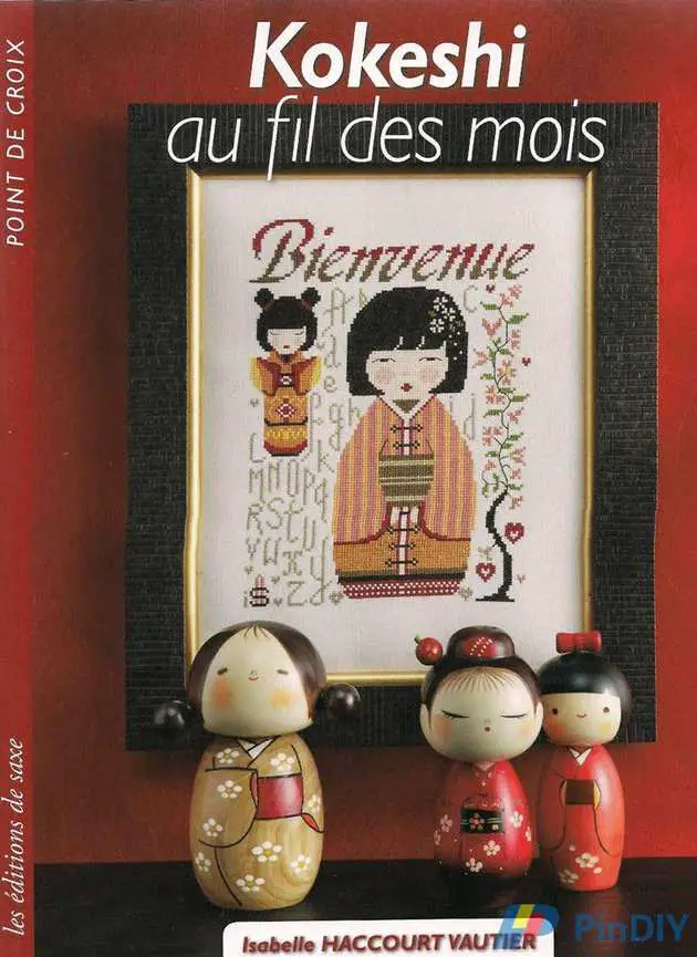 Les Edition De Saxe Kokeshi Au Fil Des Mois Cross Stitch Communication