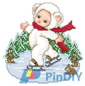 Ellen Maurer Stroh Ems Animal Babies Polar Bear Baby Skating Fun Pcs Cross Stitch Communication Download Only Reply Cross Stitch Patterns Repaint Pindiy