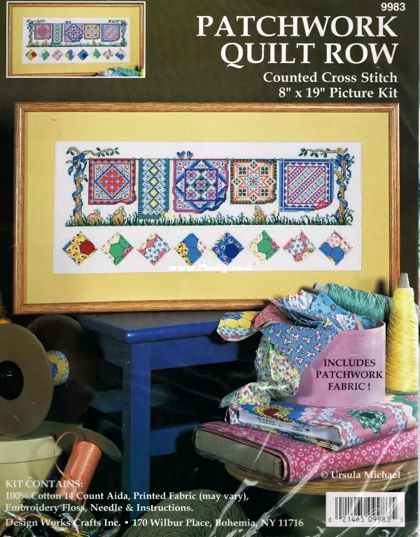 Design Works Crafts 9983 Patchwork Quilt Row-Cross Stitch Communication ...