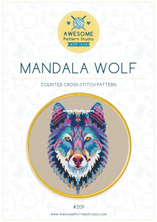 Awesome Pattern Studio 209 Mandala Wolf Cross Stitch Communication Download Only Reply Cross Stitch Patterns Scanned Pindiy Com