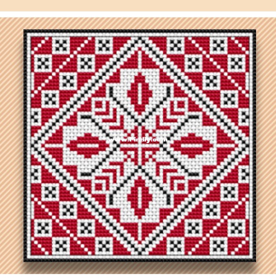 Alita Designs Geometric Biscornu FreeCross stitch Communication