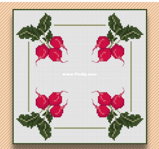 Alita Designs Radish Composition FreeCross stitch Communication