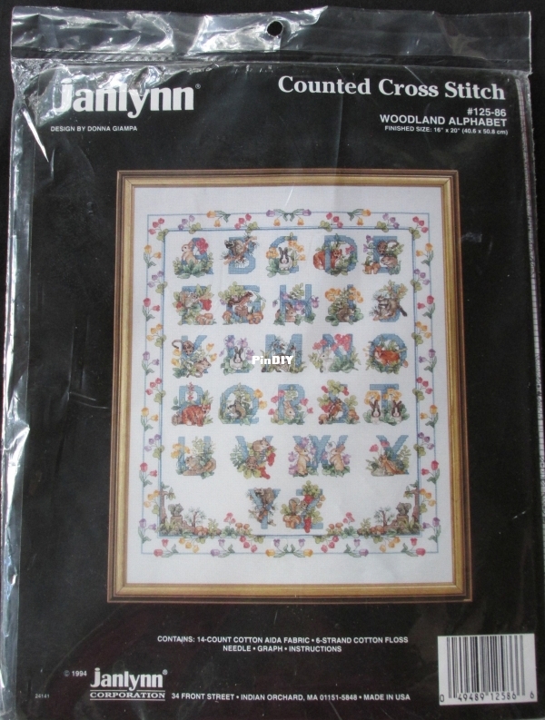 Janlynn 12586 Woodland Alphabet / The Vermillion Stitchery 086