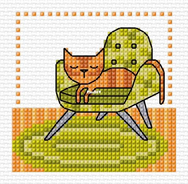 Sleeping Cat by Durene Jones - Free-Cross stitch Communication ...