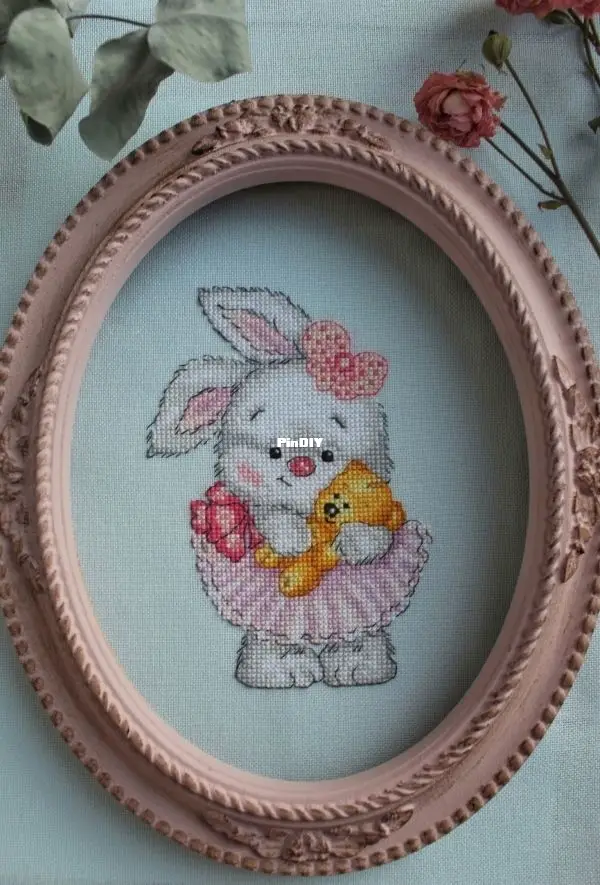 Bunny with a bear by Albina Ahmetgalieva XSD-Cross stitch Communication ...