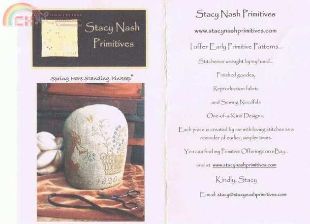 Stacy Nash Primitives - Spring Hare Standing Pinkeep.