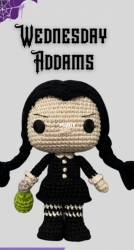 Azulie Croche - Vivian Larangeiras - Wednesday Addams Old Version - Wandinha -  Portuguese