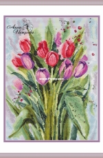 Watercolor tulips by Anna Petunova