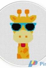 Daily Cross Stitch - Cool Giraffe Head