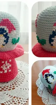 BOJA Crochet Gallery - BT Crochet - Christmas Snow Globe penguin - English