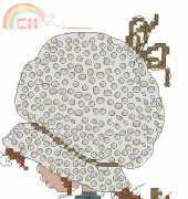 DMC BL992H-61 _ Sarah kay _ White Hat with Beige Peas