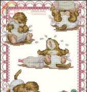 DMC K1693 CC Oliver Otter Girl Birth Sampler