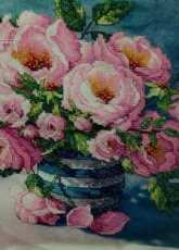 Roses in Vase Stripped - Dimension (Framed)