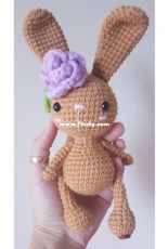 Amigurumi Bunny with Purple Rose