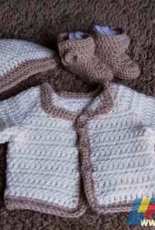 Lisa Auch - Megans Easy Crochet Baby Cardigan -  Free