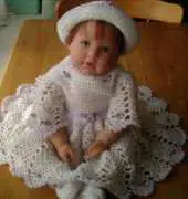 Carol's Crochet-Dress, Bonnet & Shoes Set 9 - English