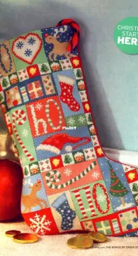 Patchwork Stocking by Lucie Heaton from The World of Cross Stitching TWOCS 124 XSD