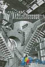 HAED HAEMCE 124 Relativity - M.C. Escher - Black and White Version