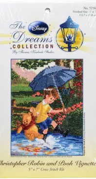 M.C.G. Textiles 52562 Christopher Robin and Pooh Vignette Kinkade Disney Dreams