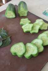 Cucumbers in the form of hearts and stars