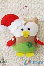 Christmas Owl Felt Pattern - Ana Luli
