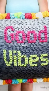 Winding Road Crochet - Lindsey Dale - Positive Pom Pom Pillow - Free