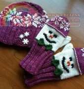 Snowman Hat and Mitten Set by Wendy Gaal