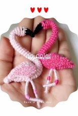 Lovable Brooch:Fish and Flamingo