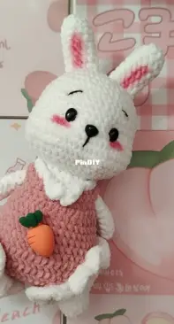 kawaii bunny with pink bodysuit