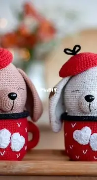 Dorogina Toys - Knitted World by Elena - Elena Dorogina - Dogs in mugs
