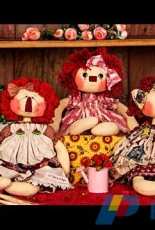 Muñecas country de Millyta Vergara Chapa Bee, Raggedy Ann, Amalia, Corazón decorativo