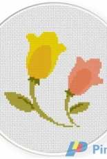 Daily Cross Stitch - Two Flowers