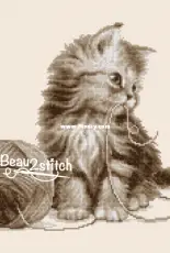 Beau2Stitch  - Kitten with Yarn by Jacky Lonen XSD + PCS
