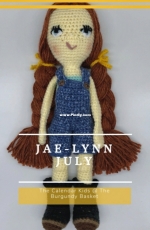 The Burgundy Basket - Kristi Bergin-Smith - The calendar kids - Jae Lynn July doll - Free