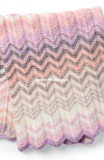 Caron Shaded Chevrons Knit Baby Blanket - Free