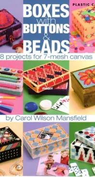 American School of Needlework ASN 3222 Boxes with Buttons and Beads Plastic Canvas