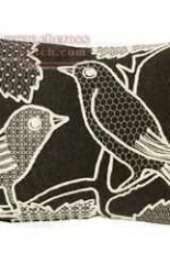 Charlene Mullen - Blackwork blackbird pillow