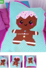 Hobbii Design - Super Cute Design - Jennifer Santos - Kawaii Gingerbread Man Blanket - Dutch - Free