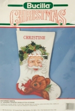 Bucilla Christmas Stocking Kit 82733 Counted Cross Stitch Victorian Rose  18