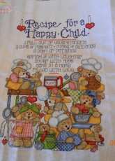 Finished Cross Stitch-Recipe For A Happy Child