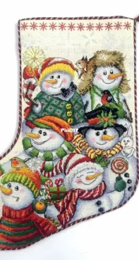Marya Iskusnitsa -- Funny Snowmen Christmas stocking