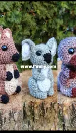 Crafty Intentions - Megan Lapp - 5 Cute Critters Set 4 - Kangaroo Koala Kookaburra Platypus and Sugar Glider
