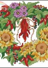 Hot Pepper Wreath from American School of Needlework ASN 3668 PCS