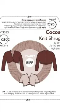 Cake Riff - nr 3333 - Cocoa Knit Shrug - 152 cm -2014