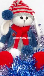 Rabbit in Christmas Outfit